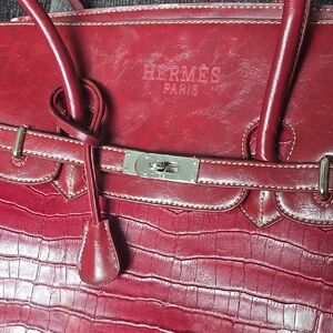 Red Crocodile Leather Women's Bag